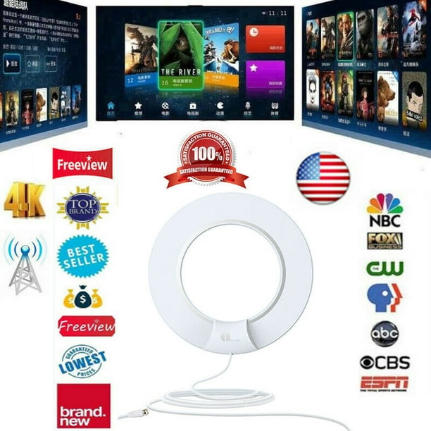 Updated 2020 ]TV Antenna - HDTV Antenna Support 4K 1080P, 90-120 Miles  Range Digital Antenna for HDTV, VHF UHF Freeview Channels Antenna with  Amplifier Signal Booster - 18 Ft Premium Coaxial Cable - Walmart.com -  Walmart.com