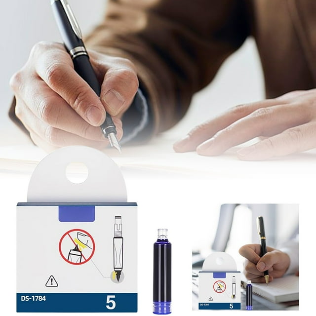 Stylo à Action Push avec Encre Effaçable Écriture Fluide Stylo à Encre 038mm Cartouches d'Encre Rechargeables Sans Fuite Design Transparent pour Usage Quotidien 5 Pcs