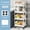 4 Layers Open White, variant on 3/4-tier Plastic Rolling Utility Cart with Wheels, Suitable for Living Room, Kitchen, Bedroom, Garage, Movable Storage Shelf, Multitier Rack|Clean Appearance, Easter, Multilayer Rack