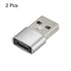 thumbnail image 3 of USB C Hembra a USB Macho Adaptador, Tipo C a USB Convertidor Adaptador Plata para Teléfono, Tableta, Computadora, Paquete de 2, 3 of 7