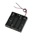 thumbnail image 1 of Black Plastic Case 4 X 1.5v Aa Battery Holder Wire Leads, 1 of 1