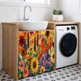 thumbnail image 3 of Colorful Flowers Cabinet Curtain 35"Wx35"L, Dustproof Under Sink Skirt with Self Adhesive Tape, Farmhouse Sunflower Daisy Cabinet Curtain Cover for Kitchen Sink, Bathroom Vanity, Laundry Room, 3 of 9