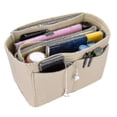 thumbnail image 1 of Organizador de bolso para mujer, organizador de bolso de fieltro, organizador de bolso, carpeta, bolso en bolso, organizador con bolsillo con cremallera, 1 of 4