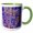 Green/White, variant on 3drose, Colorful Mosaic Pattern Background - Abstract Vector Design, 11oz Two-tone Black Mug