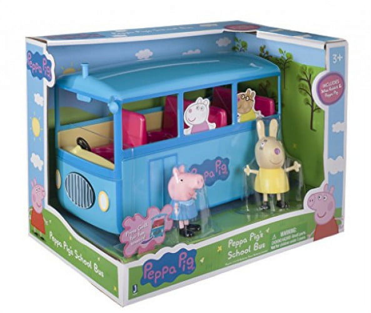 School bus with 5 seats, removable roof and songs. Press the front grill of the bus to activate sound. Includes 2 figures Peppa Pig and Miss Rabbit. - image 2 of 2