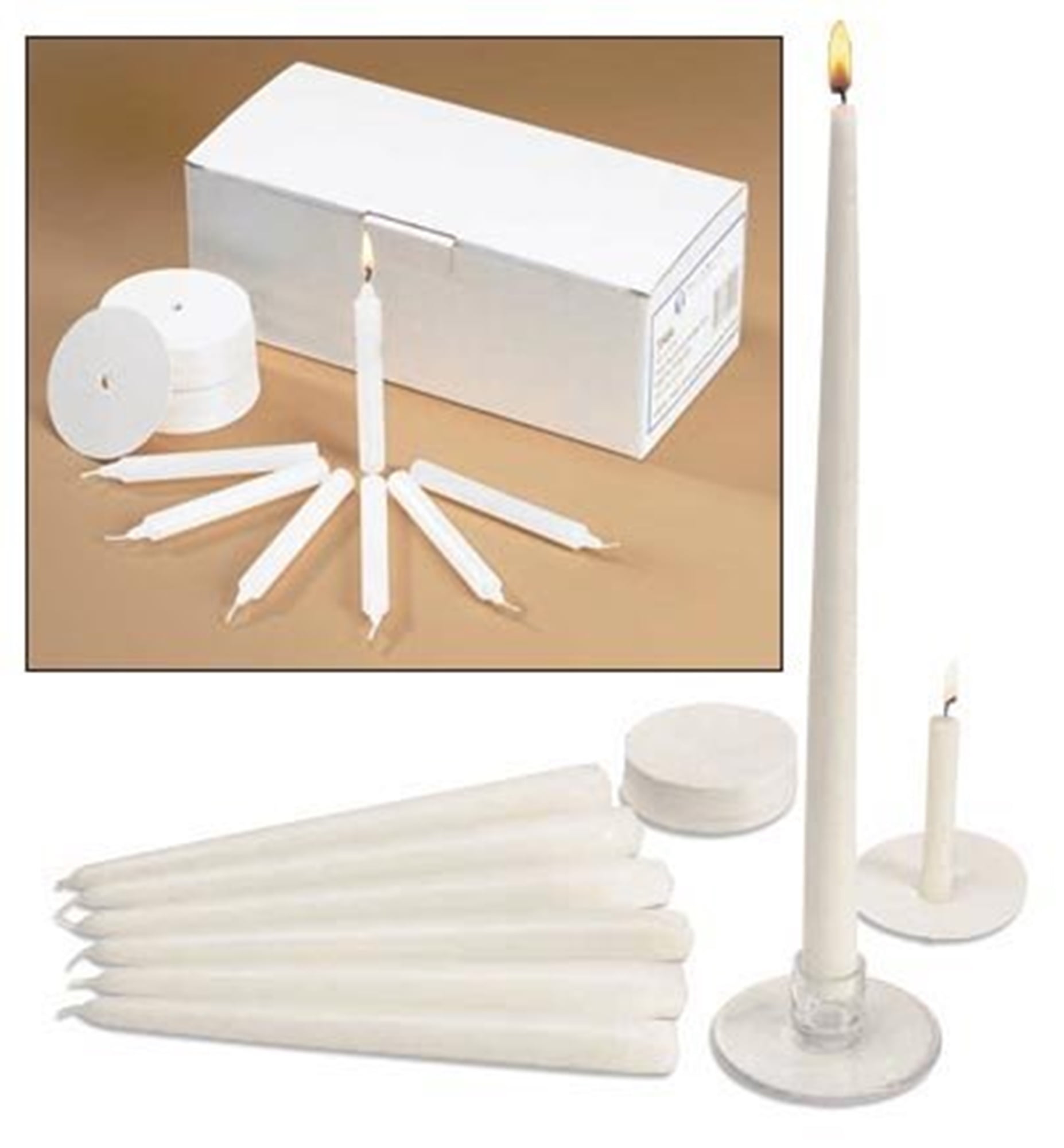 1... Box of 100 Church Service Memorial Vigil Ceremony Unscented White Candles 