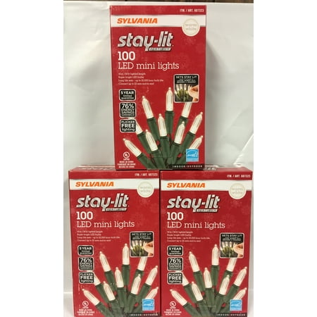 Christmas Gifts Under 300 Sylvania Stay-Lit Platinum LED Indoor/Outdoor Christmas String Lights Warm White, 300 ct mini lights ()