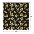 thumbnail image 5 of Sunflower and Bee Black Pattern Modern Waterproof Shower Curtain Set with 12 Hooks, Washable Decorative Bathroom Shower Curtain, 5 of 6