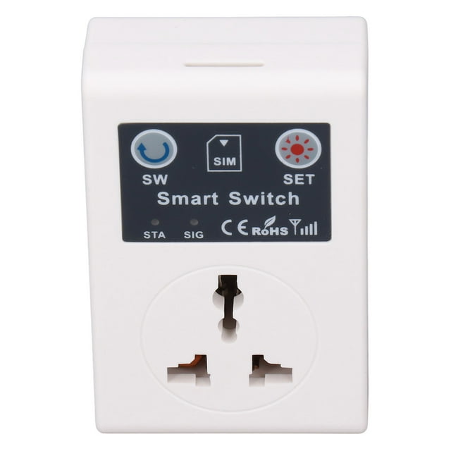 Ccdes 10A Smart Outlet Plug Wireless Power Socket Mobile GSM Phone Remote Control Socket For Household EU Plug 110‑220V,GSM Smart Plug