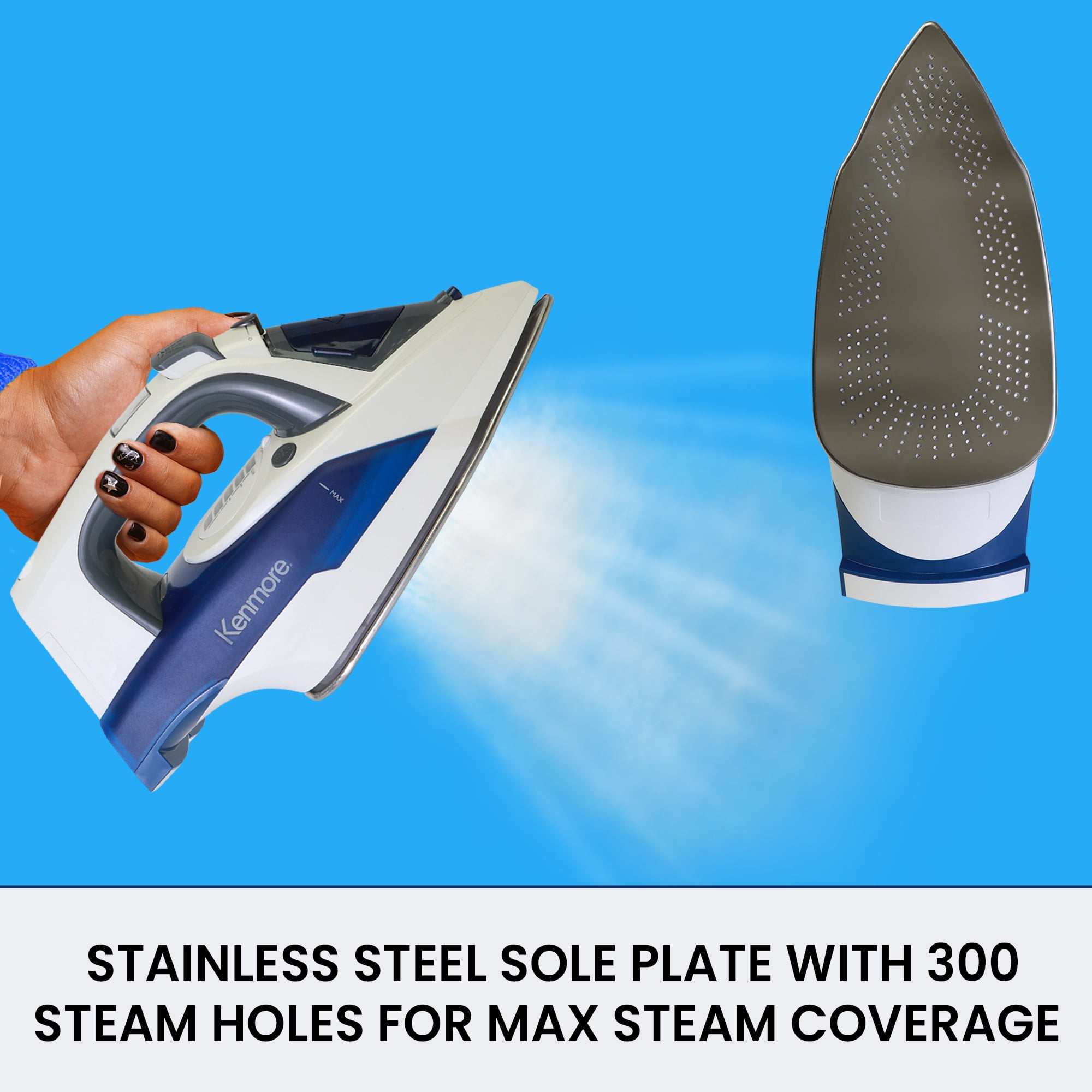 Kenmore Digital Power Steam Iron & Garment Steamer with 9 Fabric Presets