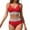 Red, variant on Bikini Sets for Women Scalloped Trim Bathing Suits High Waisted Tummy Control Two Piece Swimsuits 2025