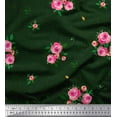 thumbnail image 1 of Soimoi Viscose Chiffon Fabric Leaves & Rose Flower Print Fabric by the Yard 42 Inch Wide, 1 of 1