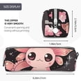 thumbnail image 3 of Yiaed Cute Axolotl Sakura Blossoms B Print Leather Pencil Case - Leather Pen Pencil Holder - Elegant & Practical Pencil Pouch for Work & Office, 3 of 7