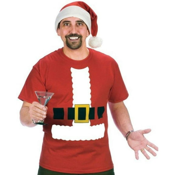 Santa Claus Funny Christmas Adult T-Shirt and Hat