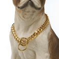 thumbnail image 3 of Collier Chaîne pour Chien Or 18k Poli Acier Inoxydable Chaîne Cubaine Joint Protection Robuste, 3 of 5