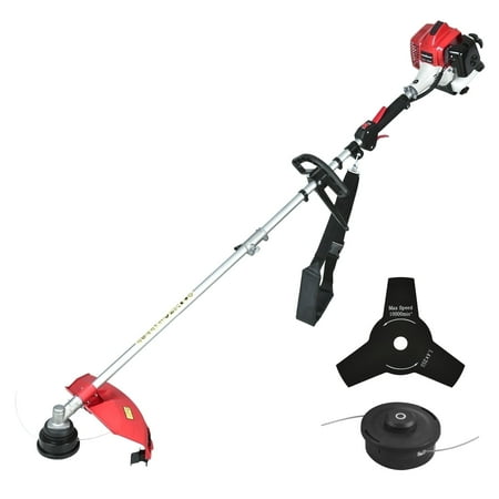 powersmart 2-cycle 25.4cc 18lb straight shaft gas string trimmer weed wacker and brush cutter for lawns and grass