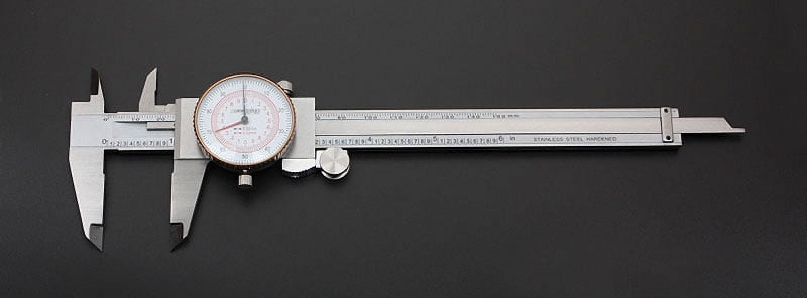 Accusize 0-6''/0-150 mm by 0.001''/0.02 mm Inch/Metric Dual Needle Precision Dial Caliper Stainless Steel, P920-S236