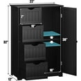 thumbnail image 4 of GLACER Bathroom Floor Cabinet, Multifunctional Storage Cabinet with 4 Drawers and 1 Door, Wooden Side Storage Organizer for Bathroom, Living Room or Kitchen, 22 x 12 x 32 inches (Black), 4 of 13