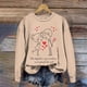 thumbnail image 2 of Gibobby Sudadera Mujer Moda Camiseta estampada de talla grande con estampado del día de San Valentín para mujer Top informal de manga larga (Caqui, M), 2 of 4