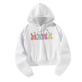 thumbnail image 4 of Sudadera con capucha corta para mujer Sudadera de manga larga Otoño Invierno Sudadera con capucha con cordón recortada M, 4 of 8