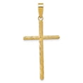 thumbnail image 6 of Auriga Fine Jewelry 14K Yellow Gold Polished & Textured Fancy Cross Pendant for Women (L-45.35 mm, W-22 mm), 6 of 6