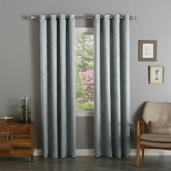Quality Home Chenille Curtains - Slategrey - 52" x 84" (Set of 2 Panels)