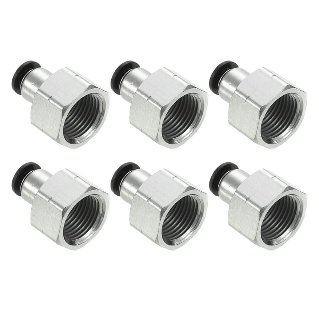 Unique Bargains 6Pcs 1/4 Inch OD Tube to 3/8 Inch NPT Female Thread Push to Connect Fittings
