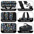 thumbnail image 3 of Teacher Tote Bag,Space Dinosaurs Rockets Planets Teacher Utility Tote Bag,Large Work Tote Bags for Women with Multiple Pockets,Top Zipper Closure,13.8x10.6x6.7 Inch, 3 of 5