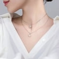 thumbnail image 2 of New Fashion Silver Color Double Layer Star Moon Necklace for Women Charm Delicate Zircon Stainless Steel Choker Chain Jewelry, 2 of 5