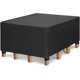 thumbnail image 1 of Funda para muebles de jardín, cubierta de lona impermeable 420D para mesa/muebles, impermeable, anti-UV, polvo, envejecimiento, desgarro, con cordón, cerradura (48*48*29 pulgadas), 1 of 5