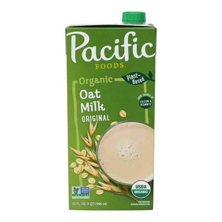 Pacific Foods Original Organic Oat Milk, Plant Based Milk, 32 oz Carton