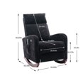 thumbnail image 3 of Rocking Chair, Modern Upholstered Lounge Accent Chair with Massage Function and Adjustable Modes, Comfy High Back Armchair with Side Pocket for Nursery, Living Room, Bedroom, Black, 3 of 7