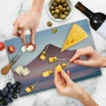 thumbnail image 4 of Mountain Cutting Board, Abstract Illustration of Hill and Sandy Beach Ocean Scenery Nature Sky Summer Sea, Decorative Tempered Glass Cutting and Serving Board, in 3 Sizes, by Ambesonne, 4 of 5