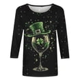 thumbnail image 2 of TaTaai St. Patrick's Day Women's Casual Print Round Neck 3/4 Sleeve T-Shirt Loose Top Gift, 2 of 5