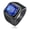 Blue, variant on Men Women Black Stainless Steel Blue Stone Ring Band Wedding Gift Size 7-12-8-Green