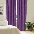 thumbnail image 2 of Ambesonne Floral Window Curtains, Blooming Lilac Composition, Each 28" W x 63" L, Purple and Marigold, 2 of 4