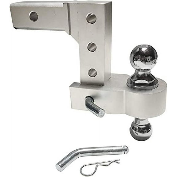 Dual Hitch Ball Aluminum Adjustable Drop Hitch (2" Ball and 1-7/8" Ball)