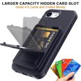 thumbnail image 2 of Decase Compatible with Apple iPhone 16E Case with Card Holder & Mirror, Military Grade Protection Hard Wallet Phone Case with Kickstand Cover fits for iPhone 16E,Shockproof Protection Cover,Black, 2 of 6