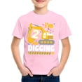 thumbnail image 4 of Toddler T Shirts Toddler Kids Boys Summer Excavator Print Short Sleeve Casual T Shirt Lightweight Breathable Soft Top Baby Boy Summer Clothes Pink 3 Years-4 Years, 4 of 4