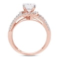 thumbnail image 4 of 1 1/2 ct. t.w Center 6.5MM Round Cut Lab Created Moissanite Diamond Split Shank Crossover Halo Bypass Engagement Ring In 14K Solid Rose Gold(G-H Color, VVS1 Clarity, 1.50 Cttw)-5.5, 4 of 7