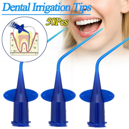 50pcs Dental Disposable Plastic Syringe Irrigation Luer Injection Refill Tips,