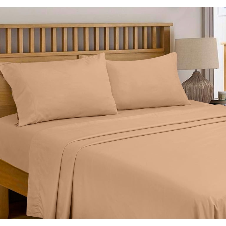 Royale Linens 300 Thread Count 100% Cotton Flat Sheet - Full Size, Super Soft & Breathable Percale