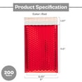 thumbnail image 4 of PSBM Red Bubble Mailers 200 Pcs 9" x 11.5" Tamper Proof Shiny Padded Envelopes Self-Seal for Seure Shipping Use, 4 of 6