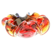 GlassOfVenice Murano Glass Sommerso Centerpiece Bowl - Red Blue Amber