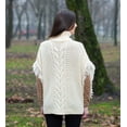 thumbnail image 5 of SAOL 100% Merino Wool Women's Aran Cable Knitted Poncho Irish Cape High Neck Sweater Made in Ireland, 5 of 5