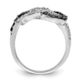 thumbnail image 2 of Versil Sterling Silver Rhodium-plated Black and Clear Cubic Zirconia Love Knot Ring by  7, 2 of 5