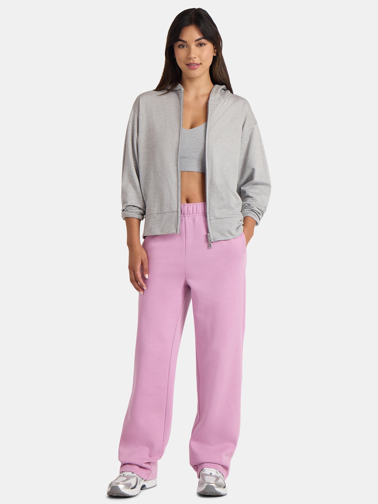Athletic Works Women's Fleece Pants with Pockets, 30" Inseam, Sizes XS-XXXL