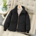 thumbnail image 3 of Chaqueta de algodón corta y gruesa para mujer, chaqueta de algodón holgada pequeña e informal para invierno, 3 of 6