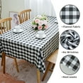 thumbnail image 6 of CSFL Checkered Tablecloth for Rectangle Tables, Polyester Gingham Tablecloths, Stain Resistant Dining Table Cover for Outdoor Picnic, Kitchen and Party, 71"x55", Black and White, 6 of 8