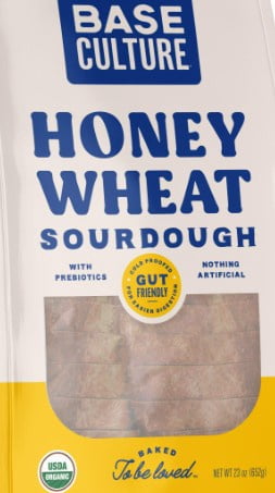 BASE CULTURE ORGANIC HONEY WHEAT SOURDOUGH BREAD 23oz, Shelf Stable